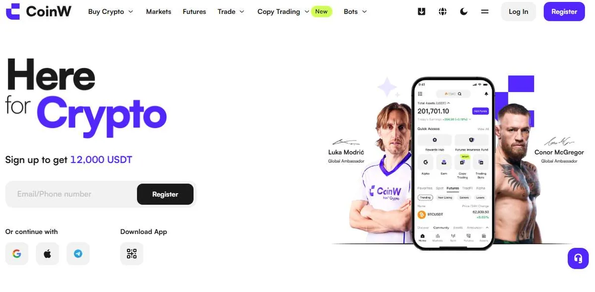 Schermafbeelding van het CoinW referralprogramma