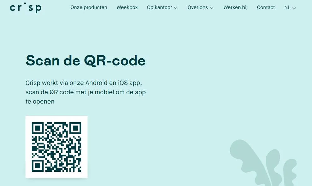 Schermafbeelding van het Crisp referralprogramma