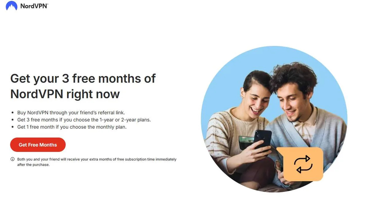 Schermafbeelding van het Nord VPN referralprogramma
