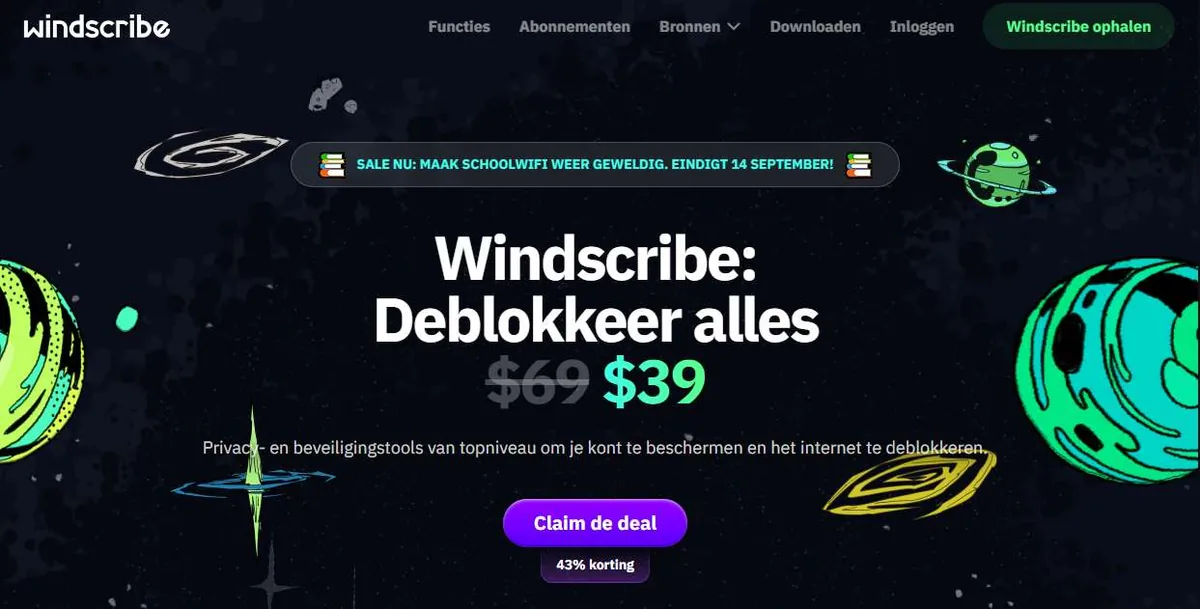 Schermafbeelding van het Windscribe referralprogramma